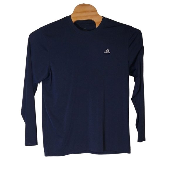 Adidas Moisture Wicking LS Performance Compression Shirt Navy Blue Size Large - Picture 1 of 5